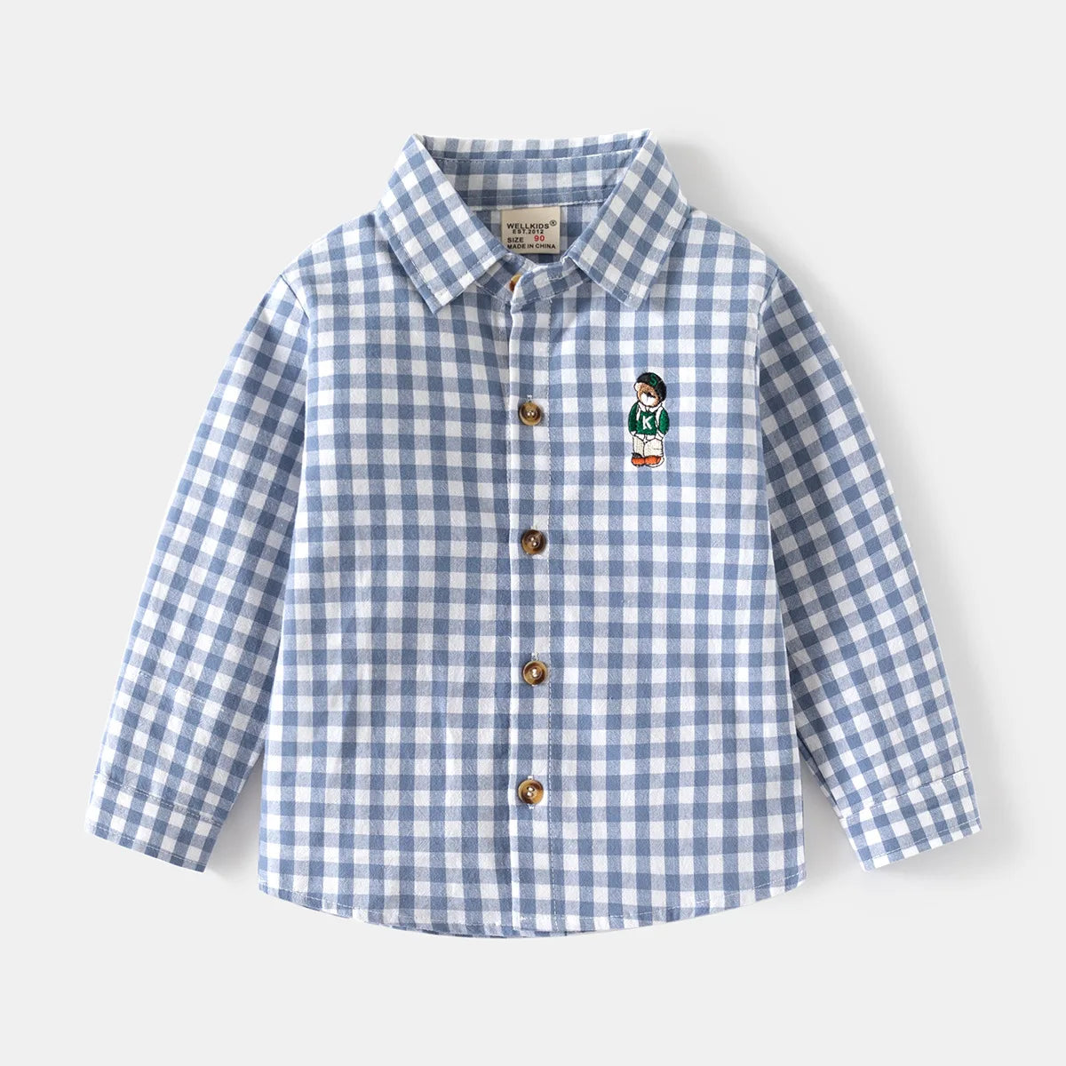 New Children's Clothes  Kids Shirts With Collar Boys' Cotton Long Sleeved Baby Clothing Casual Top Plaid Blouse for Boys 2-7Y