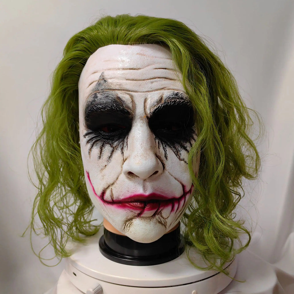 The Dark Knight Joker Cosplay Mask Green Hair Halloween Party Unisex Adults Latex Mask 2025 Clown Bat Knight Masks