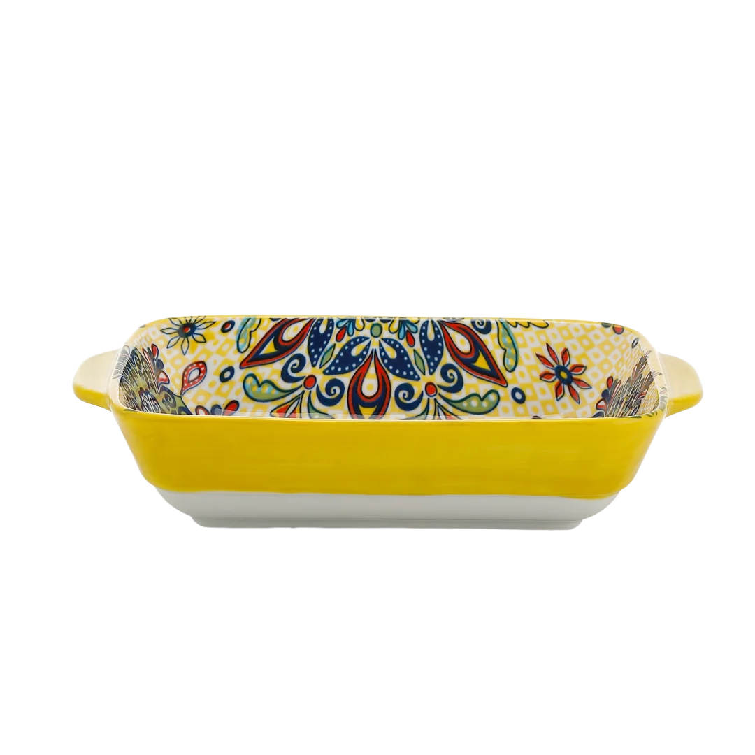 New Bohemian Egg-shaped Ceramic Baking Pan Pasta Plate Fruit Salad Plate Colorful Combination Set 9 inch