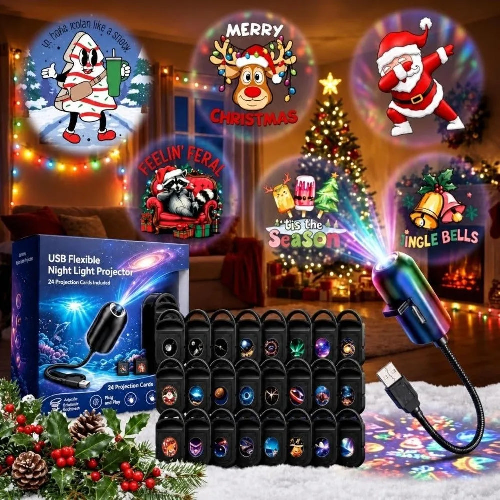 HD Resolution Christmas Scene Projector Plug and Play Multiple Scenes Festive Scene Projector Night Light Projector