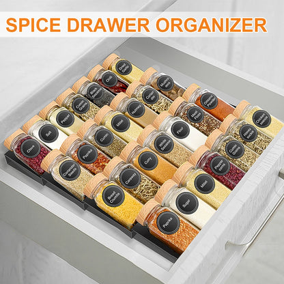 Glass Spice Jars with Bamboo Lids, 120ml