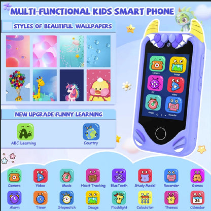 New Kids Smart Phone Children Toy Mini Smart Phone Toys 28 Games Dual Camera Music Video Player Boys Girls Birthday Gifts