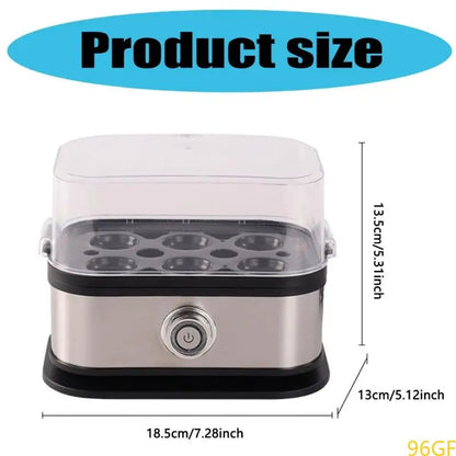 Space Saving Eggs Boiler 200W Automatic Cooker 6 Eggs Capacity Electric Steamer Multi Functional Kitchen Appliance