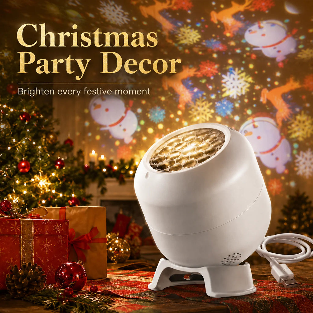 360° Rotating Starry Ocean Projection Night Light Dynamic Projector Decorative Lamp Ocean-Themed Projection Light Festival Gift