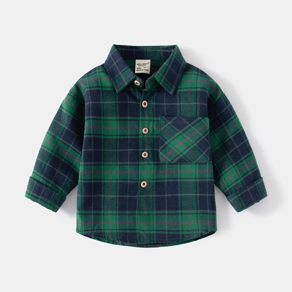 New Children's Clothes  Kids Shirts With Collar Boys' Cotton Long Sleeved Baby Clothing Casual Top Plaid Blouse for Boys 2-7Y
