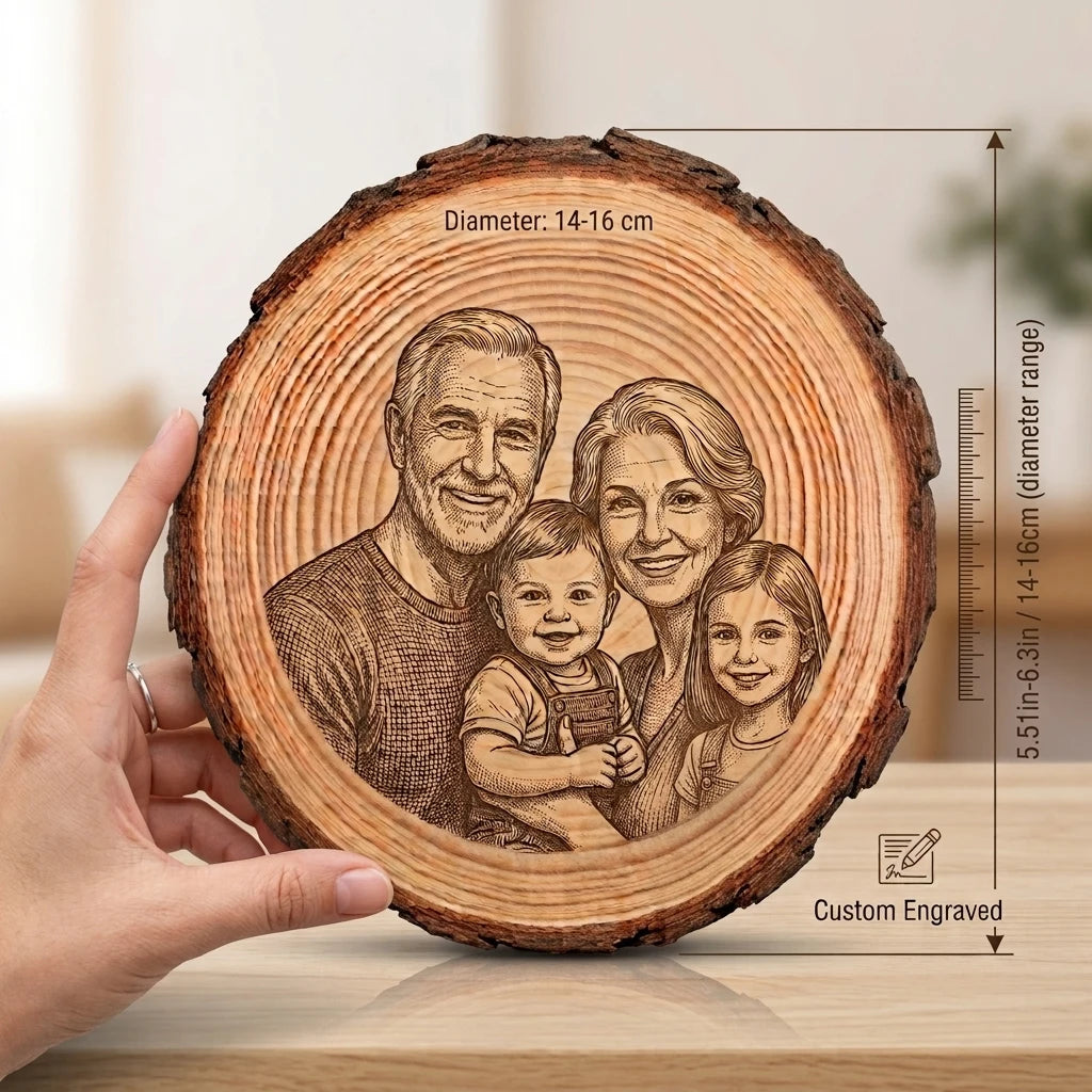 Custom Photo Round Wooden Plaques Personalized Family Portrait Gifts Unique Decorative Ornaments for Bedrooms Rooms Desks