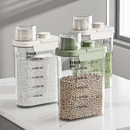 1600/2800ml Airtight Food Storage Container – Sealed Kitchen Canister for Flour, Rice & Grains