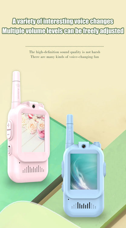AIRITON Children's Video Walkie Talkies 2 Pack Rechargeable 2-inch High-definition Screen Voice Changer For Kids Gift Boys Girls