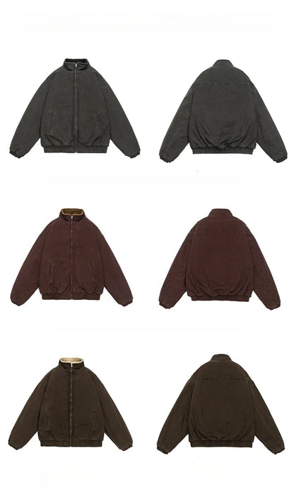 Japanese Vintage Polar Fleece Jacket Men Winter High Quality Thick Jacket Korean Streetwear Loose Couple Trendy Warm Coat Male