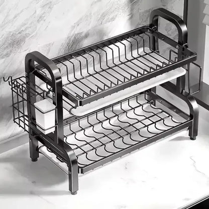 Kitchen Dish Storage Rack – Countertop Plate & Tableware Organizer Shelf for Cabinets