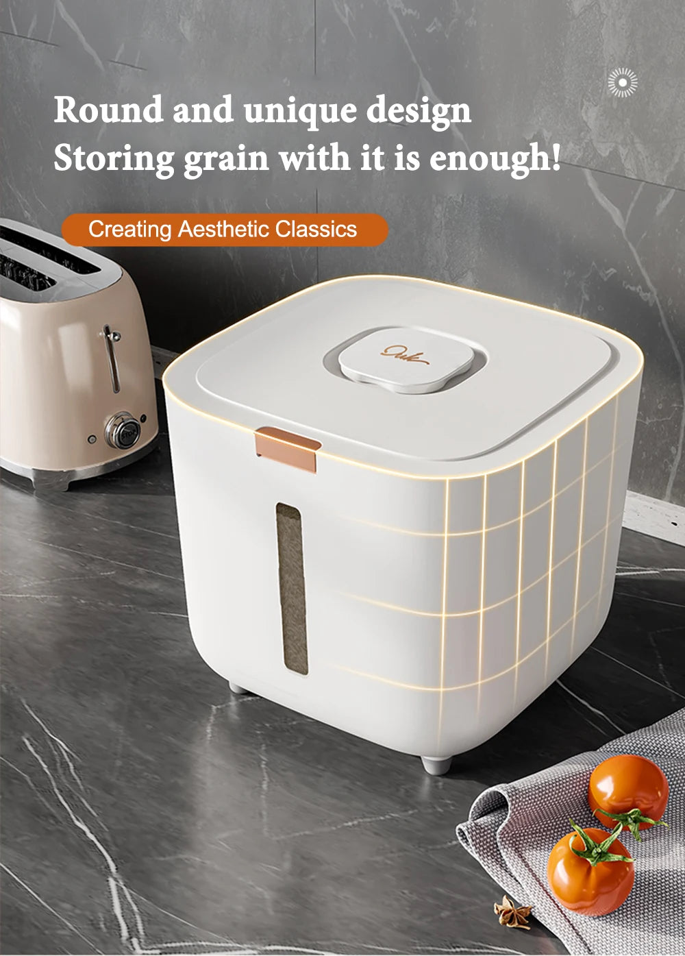 5/10kg Airtight Rice Storage Container with Measuring Cup – Moisture & Insect Proof Grain Dispenser