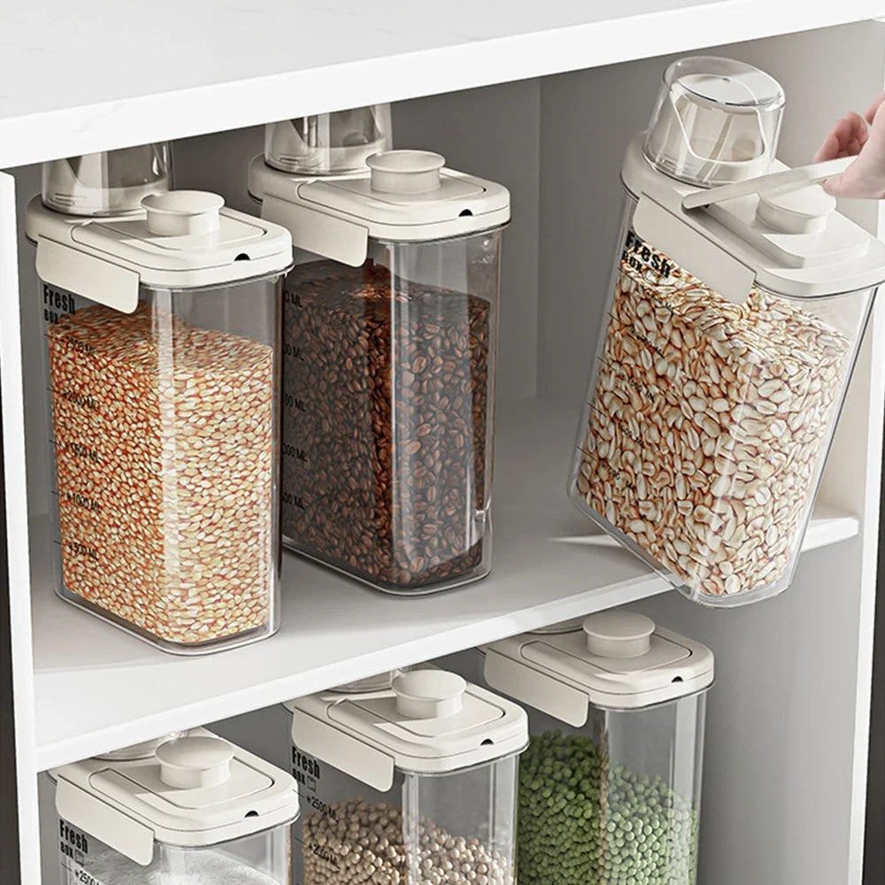 1600/2800ml Airtight Food Storage Container – Sealed Kitchen Canister for Flour, Rice & Grains