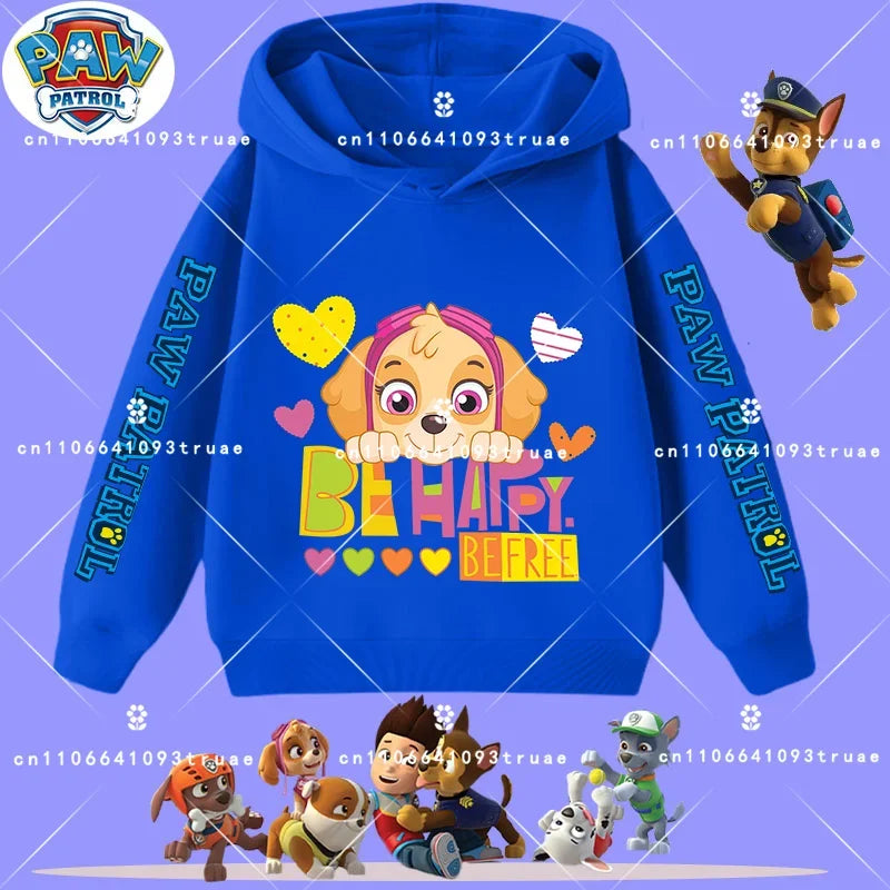 Spring and Autumn Long Sleeve Pullover Hooded Shirt for Girls Casual Top for Children Hooded Sweatshirt New PAW Patrol Boys'Shir