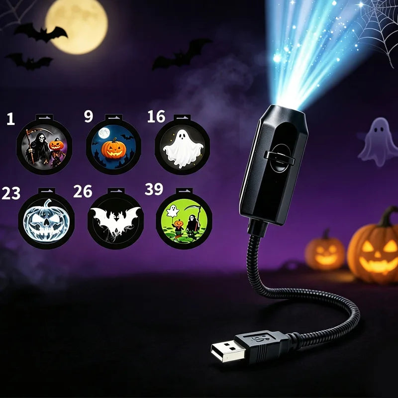 Plug-&-Play HD Christmas Projector - with 360° Rotating, 5D Holographic Night Light Projector for Room Decor Party Xmas Gifts