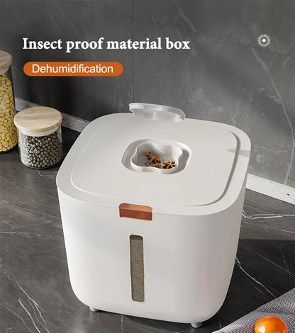 5/10kg Airtight Rice Storage Container with Measuring Cup – Moisture & Insect Proof Grain Dispenser