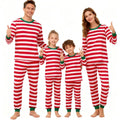 Family Christmas Pajamas Set Mother and Kids Matching Outfits Xmas Family Look Clothes Kids Pyjamas Father Son Striped Nightwear