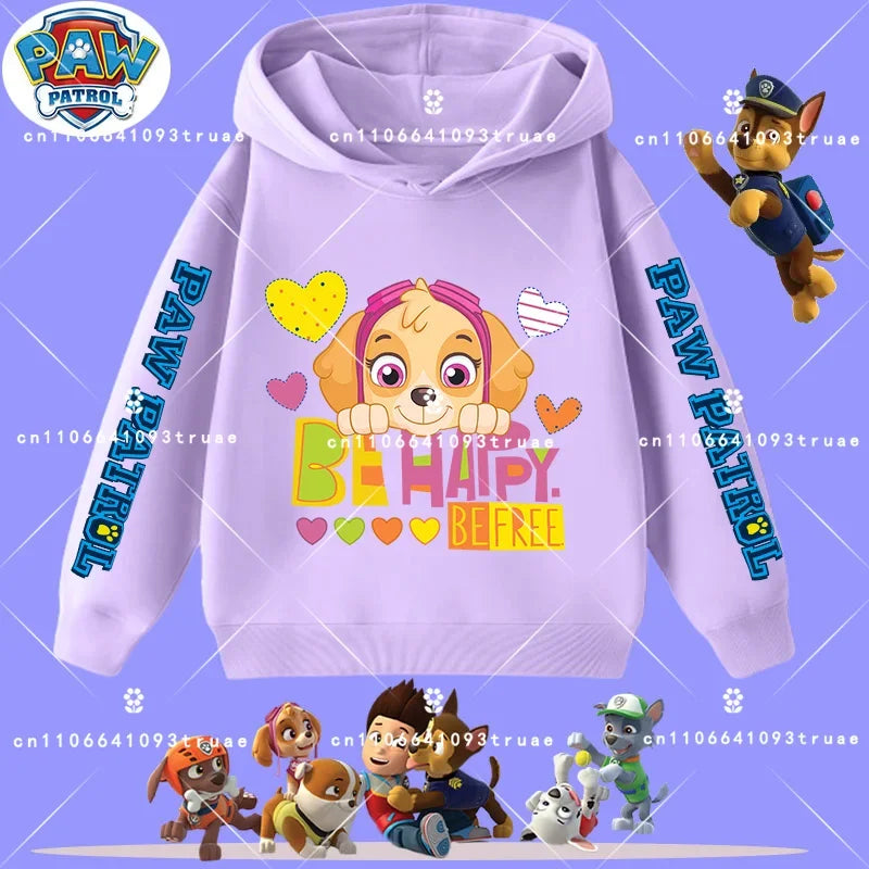 Spring and Autumn Long Sleeve Pullover Hooded Shirt for Girls Casual Top for Children Hooded Sweatshirt New PAW Patrol Boys'Shir