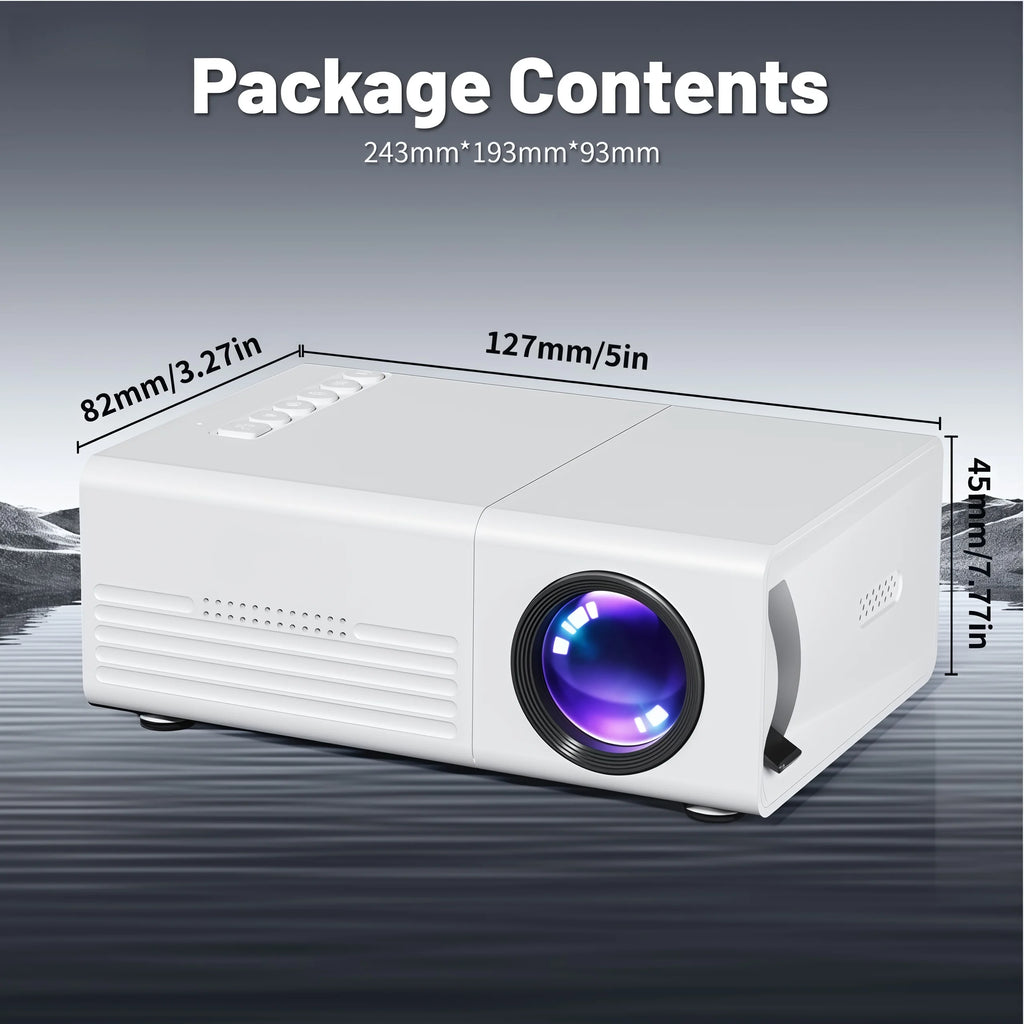 XNANO Q1 Portable Mini Projector, USB Wired Connection, AI Noise Reduction, 100-Inch Screen, Manual Focus, Keystone Correction, Low Latency, HD Home Theater, Gaming, Outdoor Movie Projector for the Bedroom, Travel, and Campin