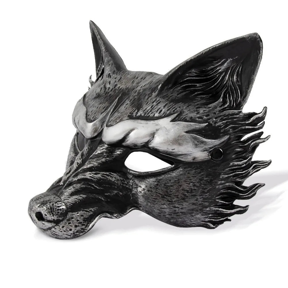 Creative Wolf Halloween Mask Half Face Foam Masquerade Mask Dress Up Props Animal Cosplay Mask Carnival