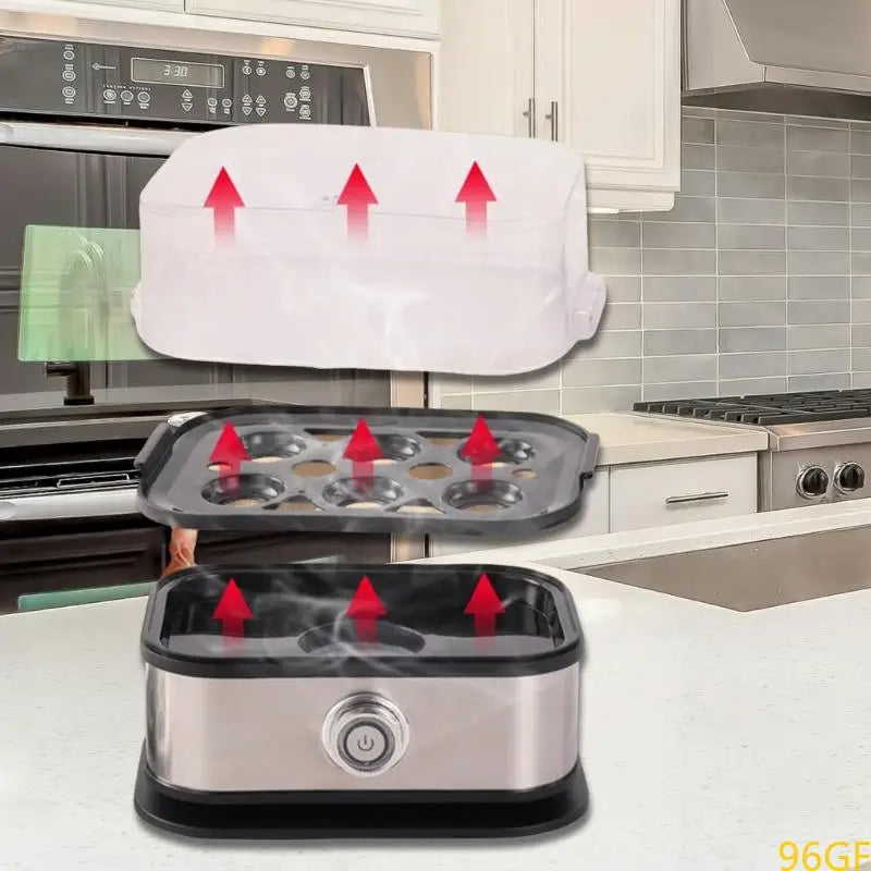 Space Saving Eggs Boiler 200W Automatic Cooker 6 Eggs Capacity Electric Steamer Multi Functional Kitchen Appliance