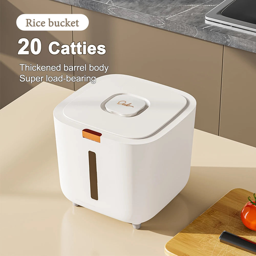 5/10kg Airtight Rice Storage Container with Measuring Cup – Moisture & Insect Proof Grain Dispenser