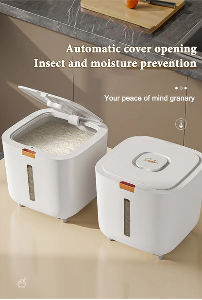 5/10kg Airtight Rice Storage Container with Measuring Cup – Moisture & Insect Proof Grain Dispenser