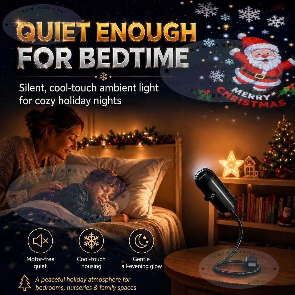 Plug and Play Hd Christmas Projector with 6/10 Festive Scenes,Hd Christmas Scene Projector, 5d Holographic Night Light Projector