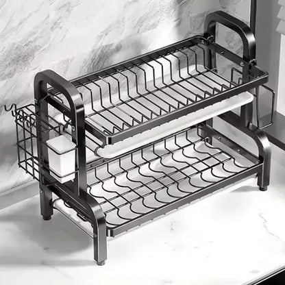 Kitchen Dish Storage Rack – Countertop Plate & Tableware Organizer Shelf for Cabinets