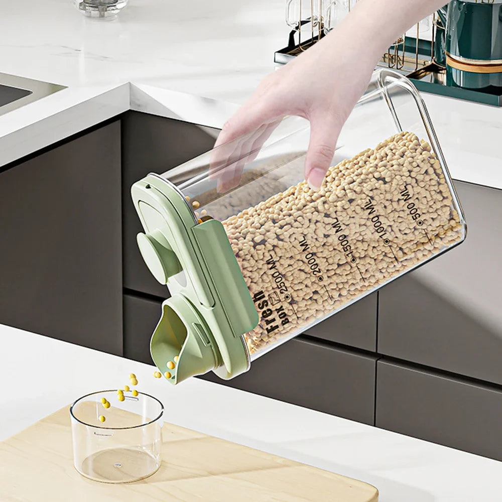 1600/2800ml Airtight Food Storage Container – Sealed Kitchen Canister for Flour, Rice & Grains