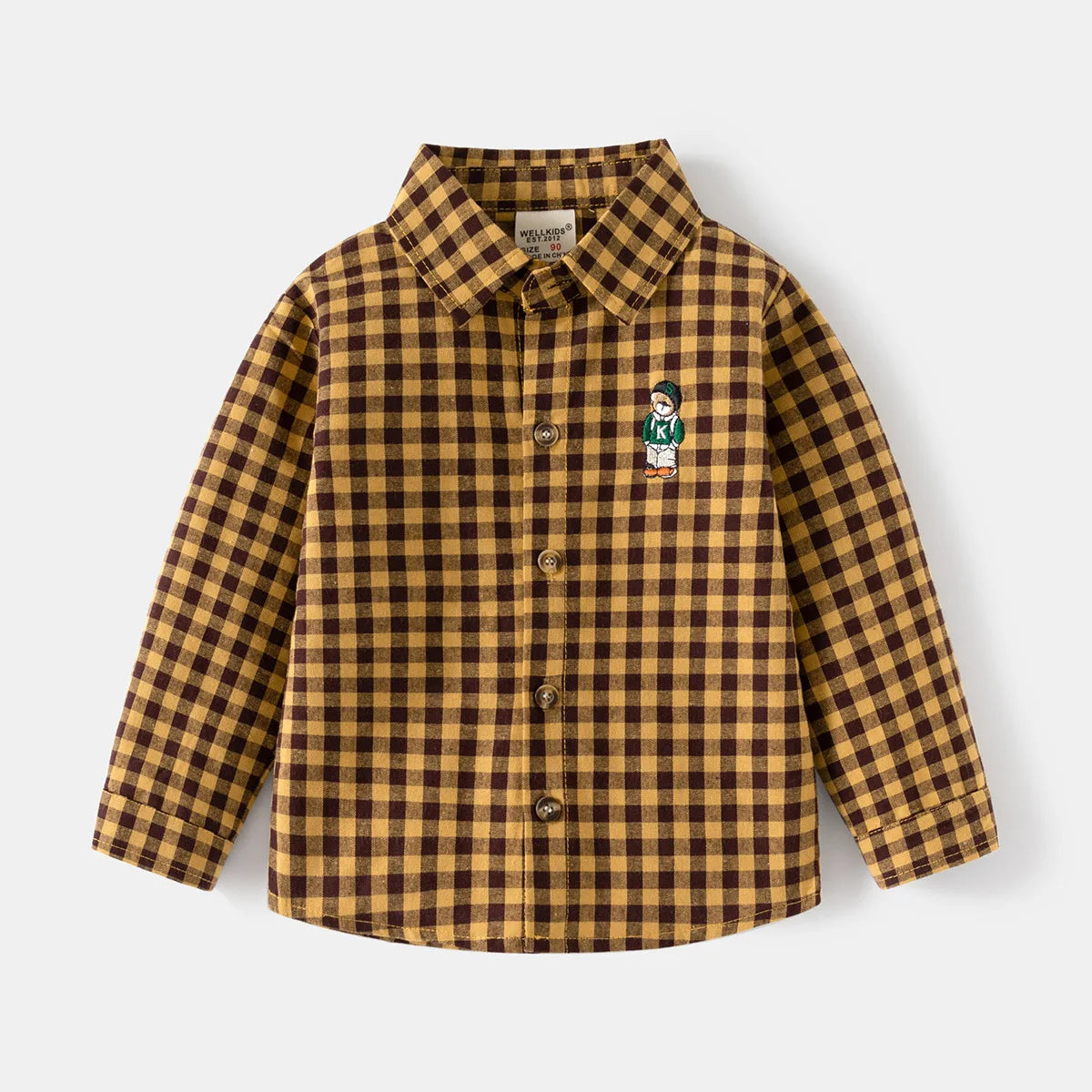 New Children's Clothes  Kids Shirts With Collar Boys' Cotton Long Sleeved Baby Clothing Casual Top Plaid Blouse for Boys 2-7Y