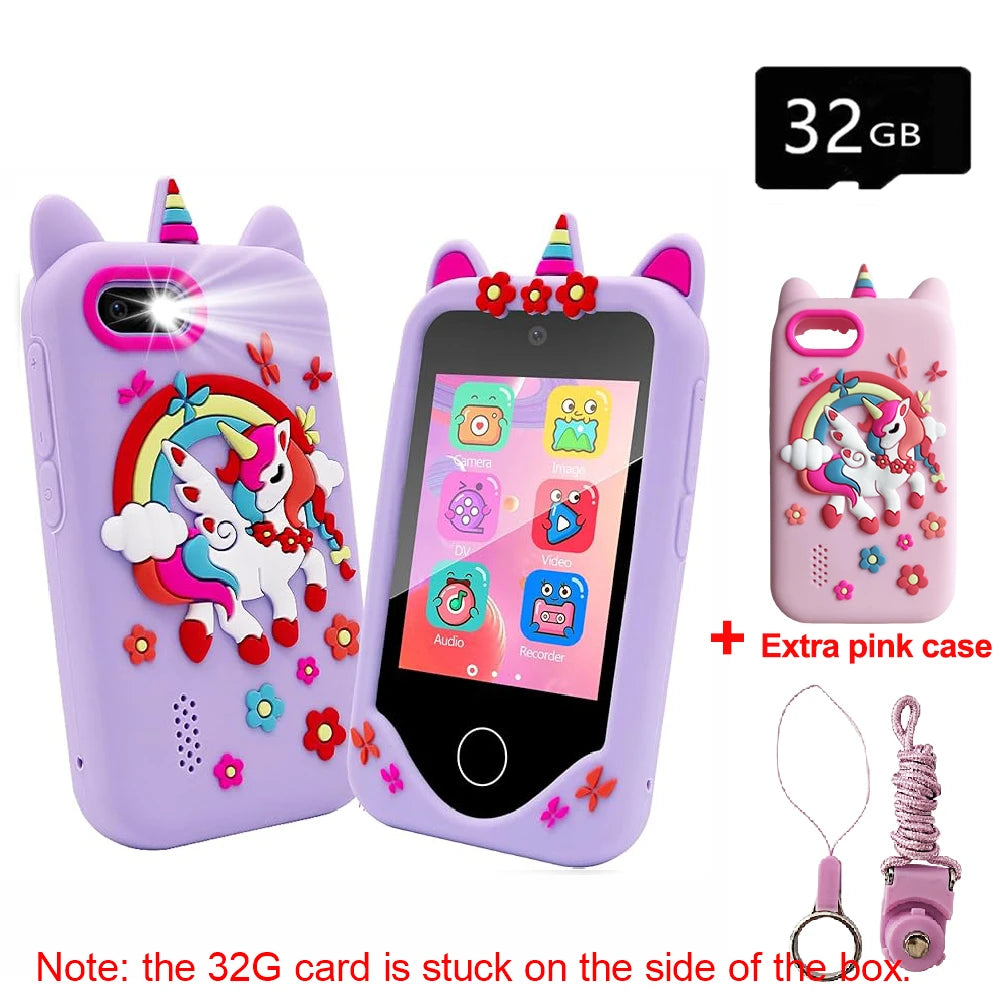 New Kids Smart Phone Children Toy Mini Smart Phone Toys 28 Games Dual Camera Music Video Player Boys Girls Birthday Gifts
