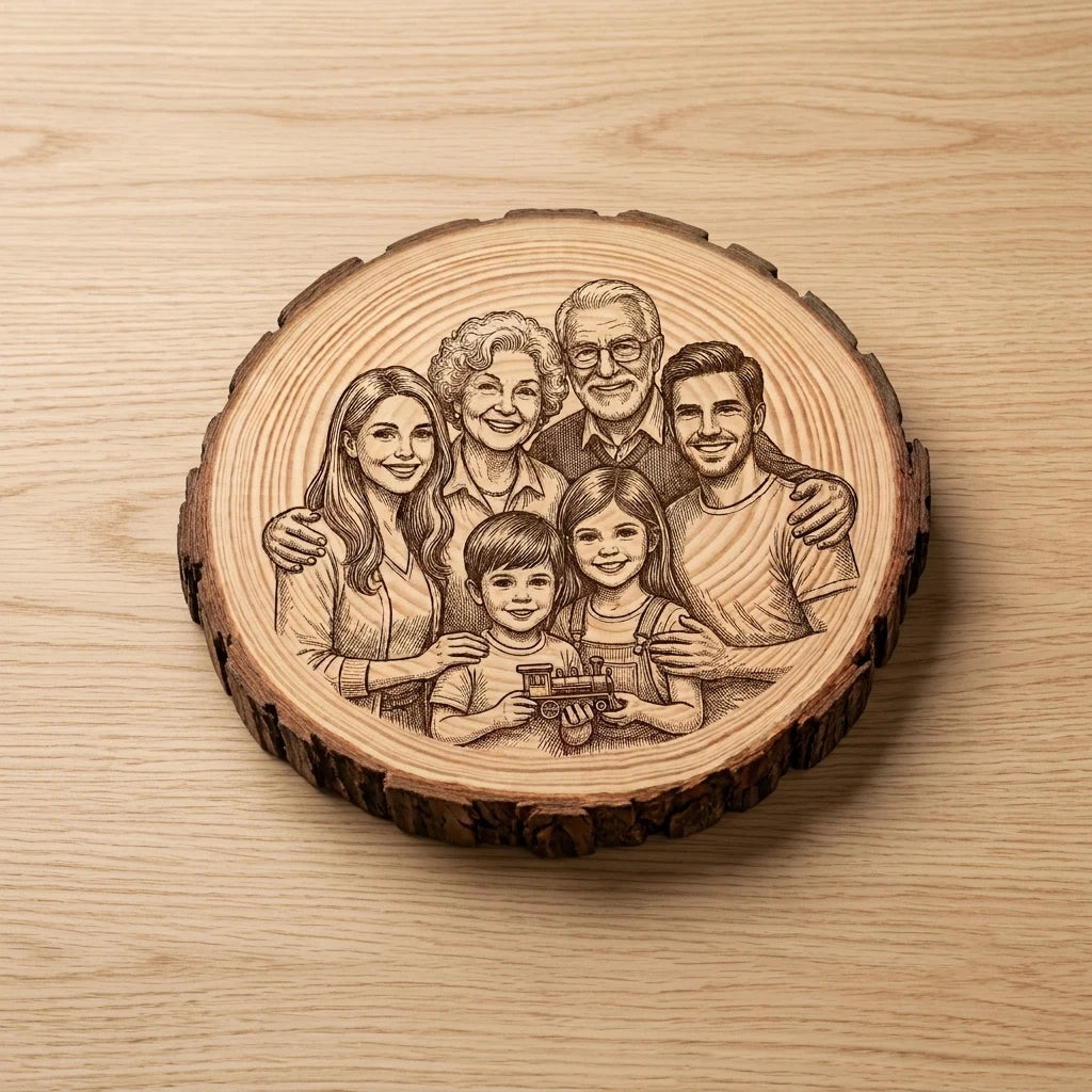 Custom Photo Round Wooden Plaques Personalized Family Portrait Gifts Unique Decorative Ornaments for Bedrooms Rooms Desks