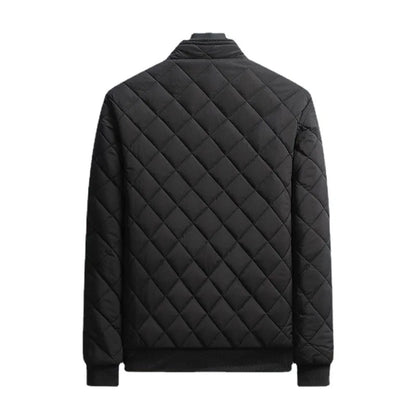 Autumn Winter Bomber Jacket Men Diamond Pattern Fleece Lined Casual Jacket Men Fashion Clothing 2026 Brand New Slim Fit Coat