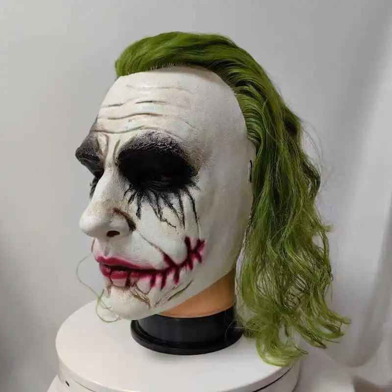 The Dark Knight Joker Cosplay Mask Green Hair Halloween Party Unisex Adults Latex Mask 2025 Clown Bat Knight Masks