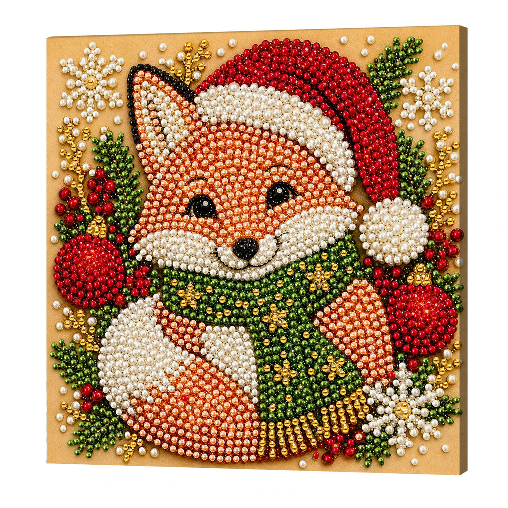 Christmas Pearl Painting DIY Kit with Frame 20x20cm Self-Adhesive Canvas 3D Bead Art Craft Adults