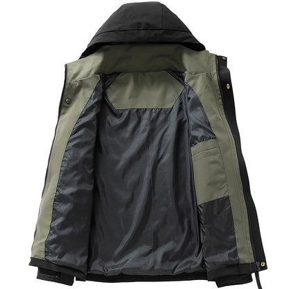 Waterproof Jacket Men Outdoor Softshell Zip Up Hooded Jacket Windbreaker Hiking Camping Coats Lightweight Spring Autumn Coats