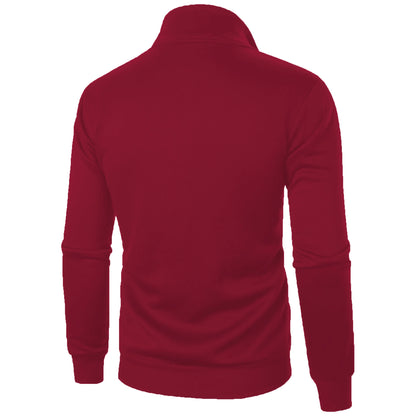 Men's casual sports zipper stand up collar jacket, men's solid color top