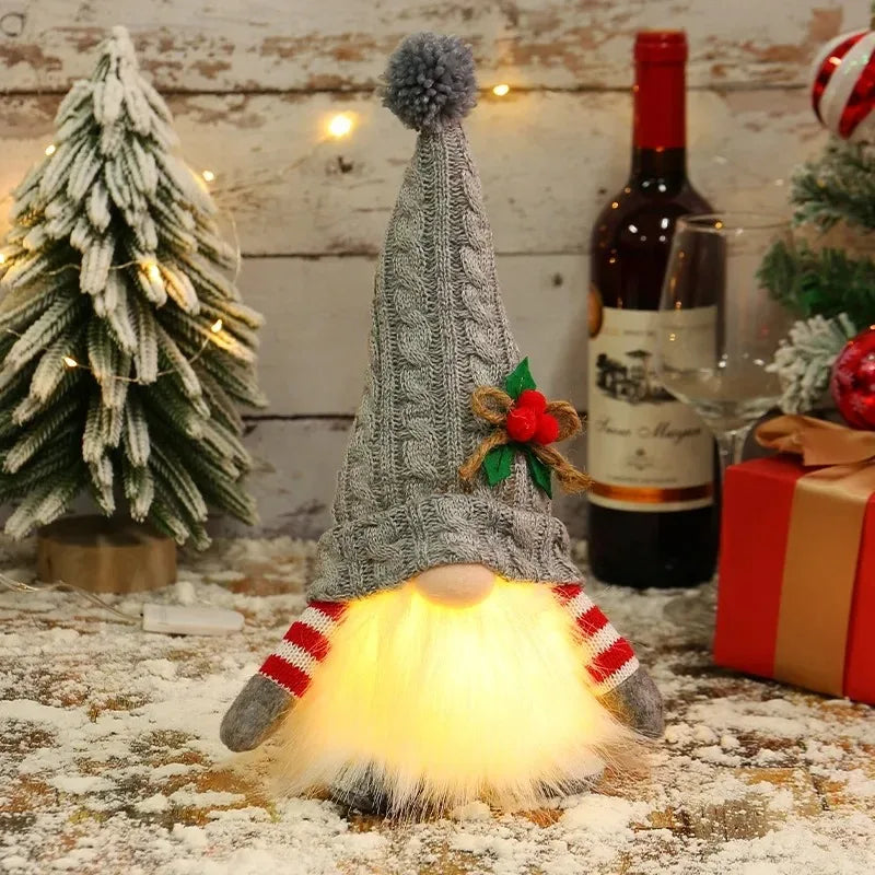 Glowing Gnome Christmas Faceless Doll 30cm Tree Decorations 2026 Night Light Xmas Gift Navidad 2027 New Year Home Decor