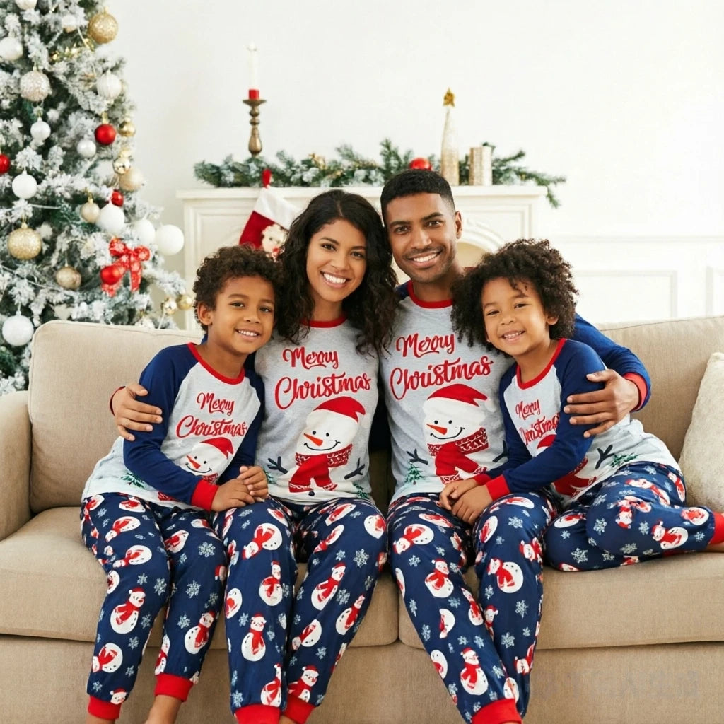 Merry Christmas Print Women Men Boys Girls Matching Pajamas Set for The Whole Family Homewear Xmas Look Winter Holiday Pyjamas