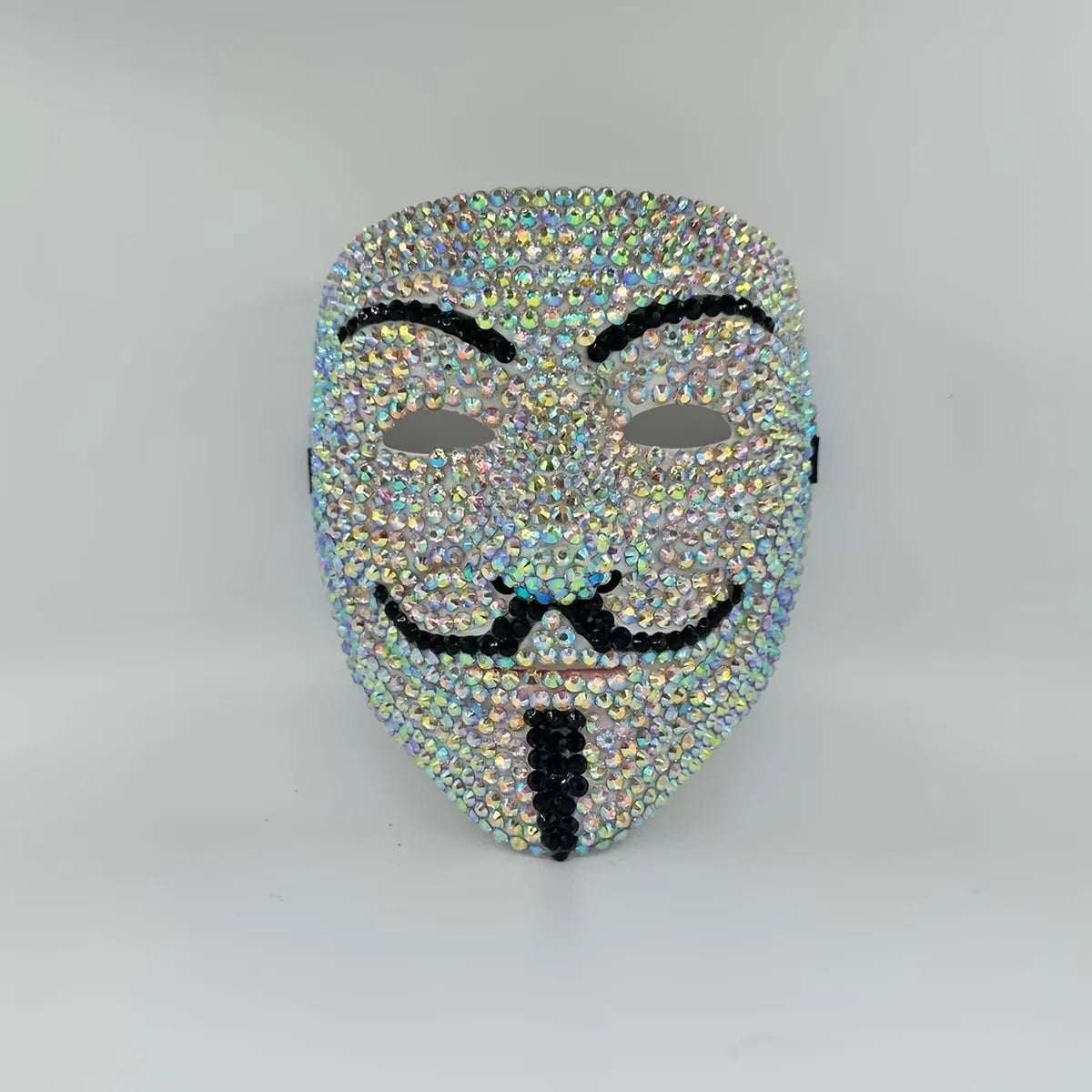 New DIY Handmade Rhinestone Party Mask, Masquerade Carnival Face Mask, Stage Performance Prop, Suitable for Men and Women