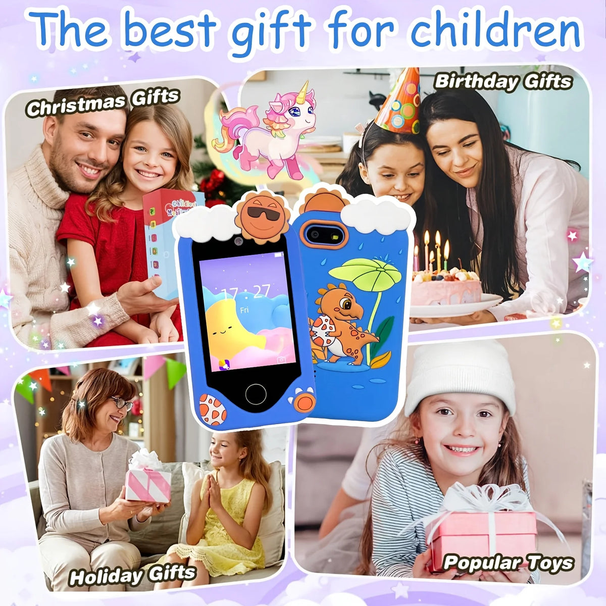 New Kids Smart Phone Children Toy Mini Smart Phone Toys 28 Games Dual Camera Music Video Player Boys Girls Birthday Gifts