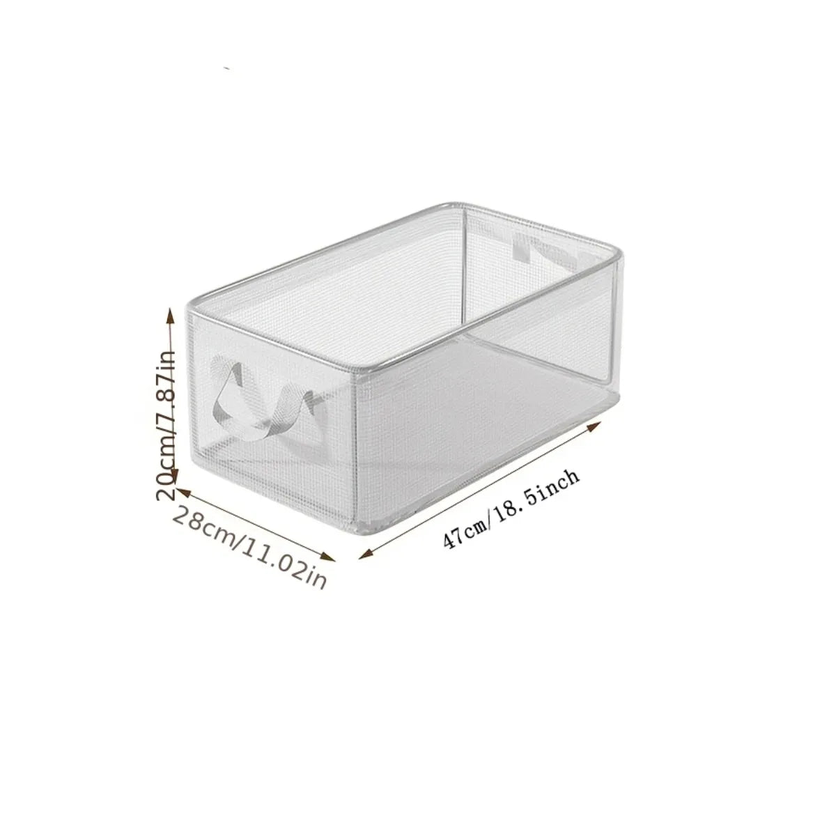 1 Pc Solid Steel Frame Transparent PVC Storage Box Waterproof Underwear Basket Suitable for Home Dormitory Daily Use