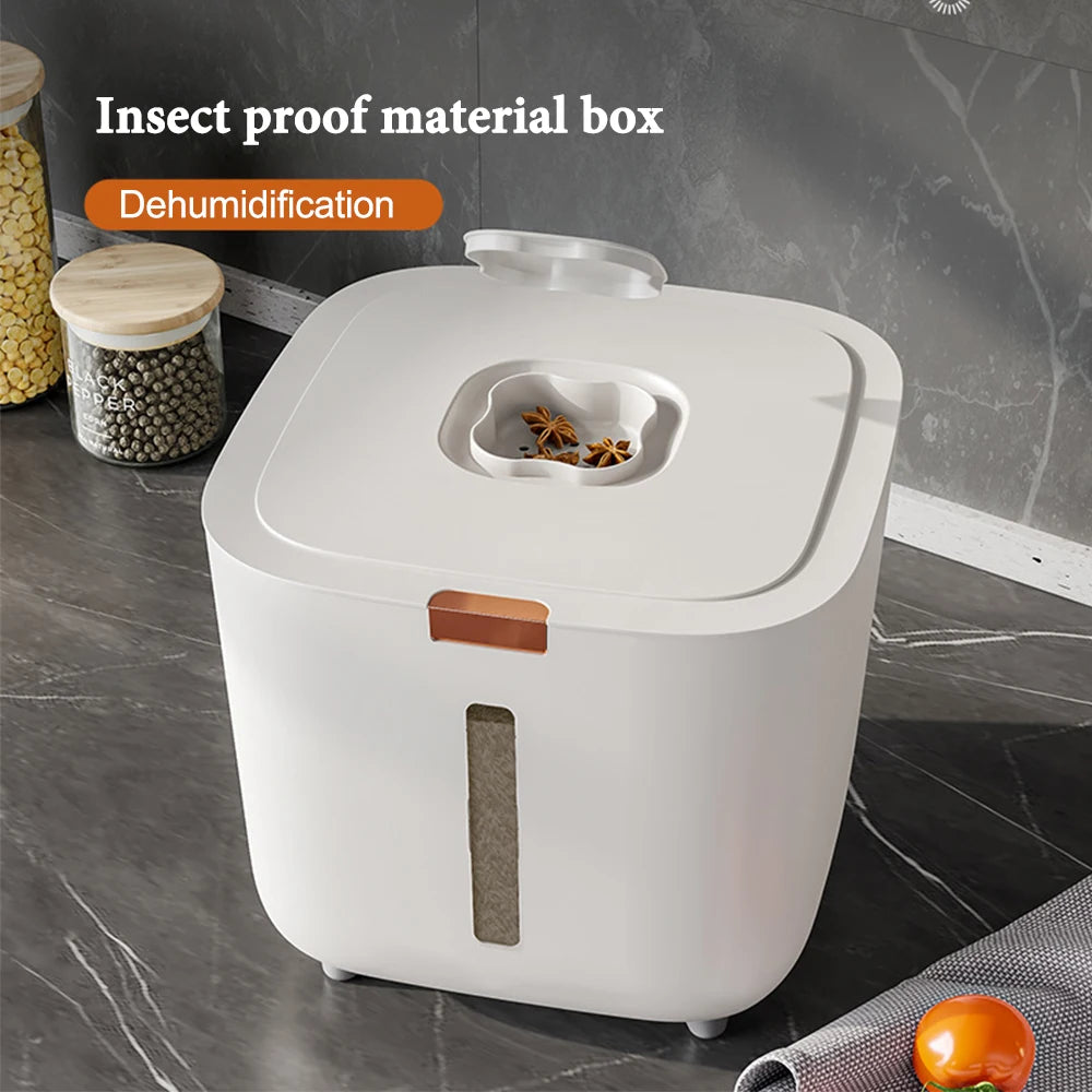 5/10kg Airtight Rice Storage Container with Measuring Cup – Moisture & Insect Proof Grain Dispenser
