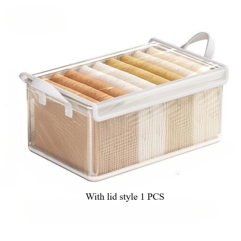 1 Pc Solid Steel Frame Transparent PVC Storage Box Waterproof Underwear Basket Suitable for Home Dormitory Daily Use