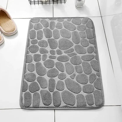 Memory Foam Bathroom Mat – Embossed Velvet Non-Slip Floor Rug for Bathroom & Living Room