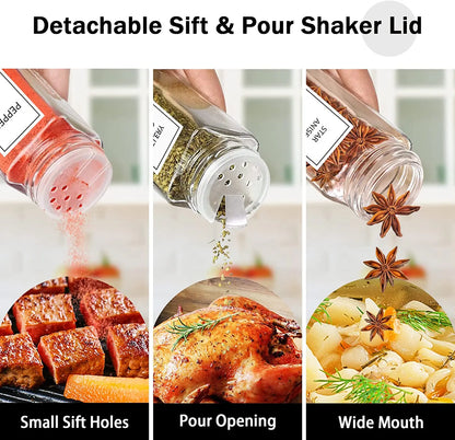Glass Spice Jars with Bamboo Lids, 120ml