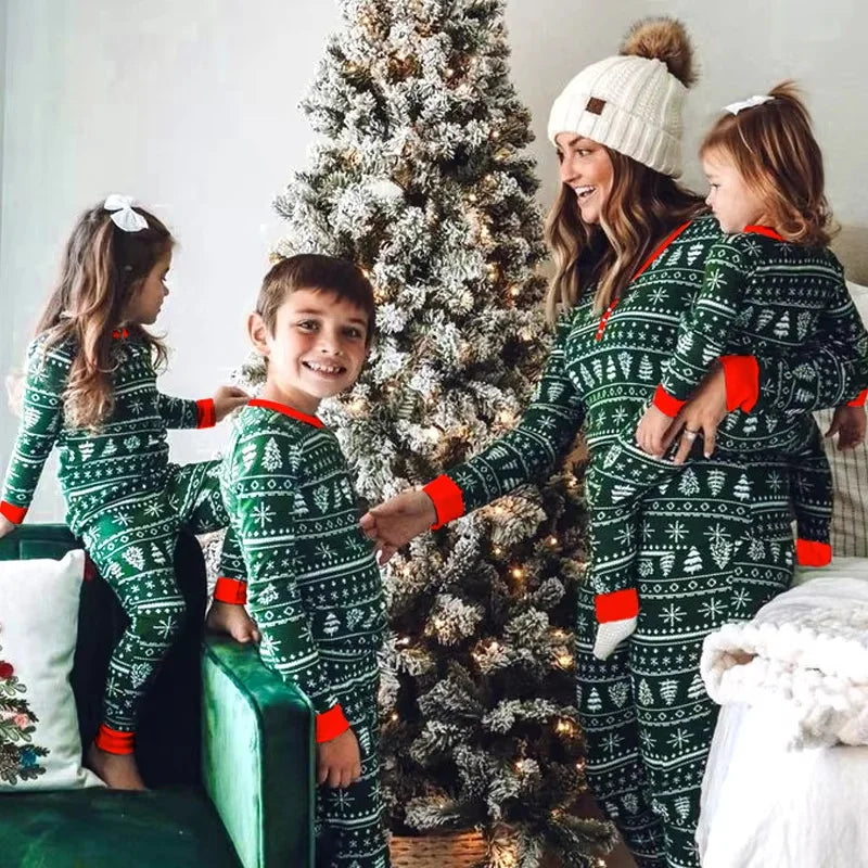 2026 Christmas Family Matching Pajamas Set Mother Father Kids Clothes Family Look Outfit Baby Girl Rompers Sleepwear Pyjamas