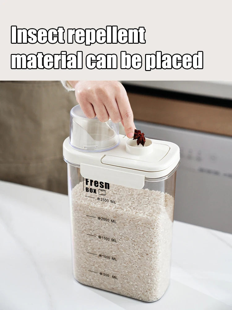 1600/2800ml Airtight Food Storage Container – Sealed Kitchen Canister for Flour, Rice & Grains
