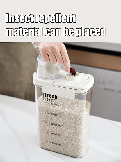 1600/2800ml Airtight Food Storage Container – Sealed Kitchen Canister for Flour, Rice & Grains