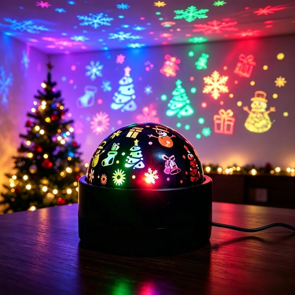 Color-changing Moon Galaxy Projector Light USB Plug-and-Play Christmas Tree RGB Projector Lamp Mini Flashing Light Effect
